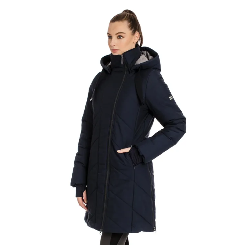 Horseware Ladies Long Line Padded Coat - Navy-1